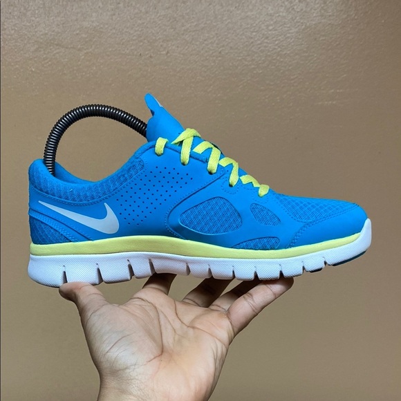 2012 Nike Flex Run Fitsole Turquoise Volt White Running Sneakers - Picture 10 of 16